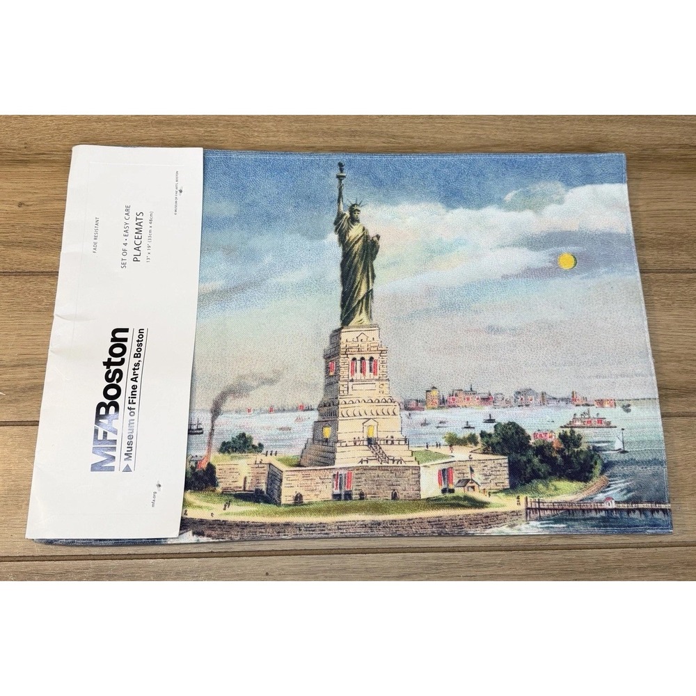 New MFABoston Museum of Fine Arts Boston Set Of 4 Placemats Statue Of Liberty